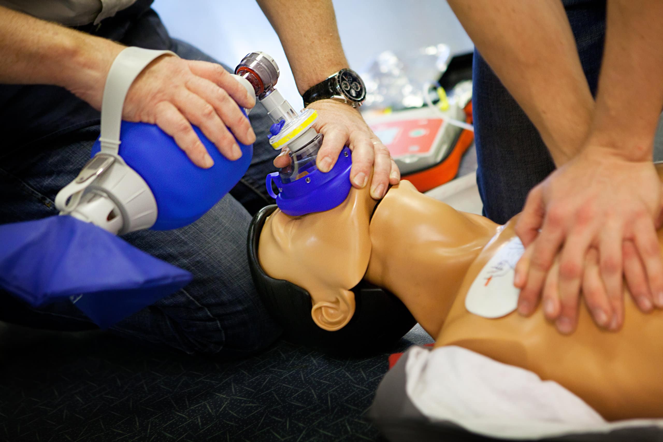 : using a manual resuscitator bag on a model